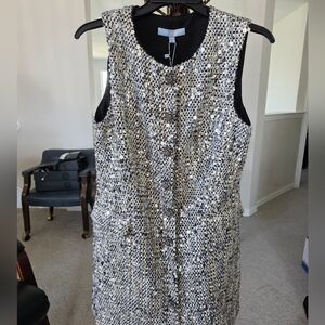 Antonio Melani Emiliana Sequin Tweed Button Front A-Line Dress